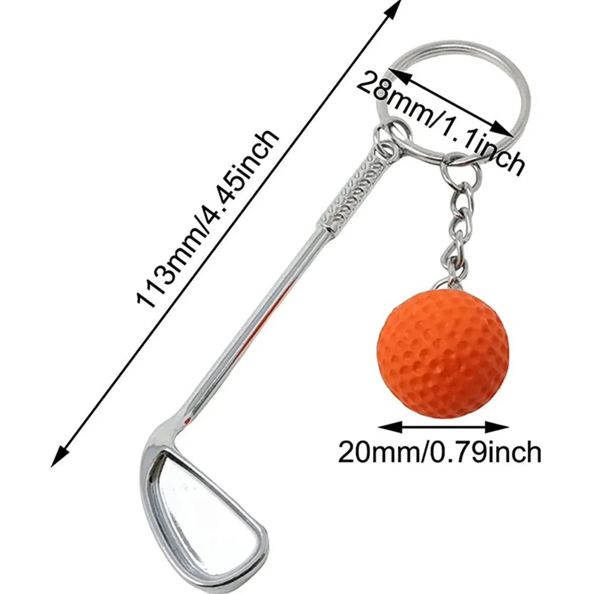 Golf Ball Key Chain Top Grade Metal Keychain Car Key Chain Key Ring Sporting Goods Sports Gift for Man Souvenir Ball Key Ring
