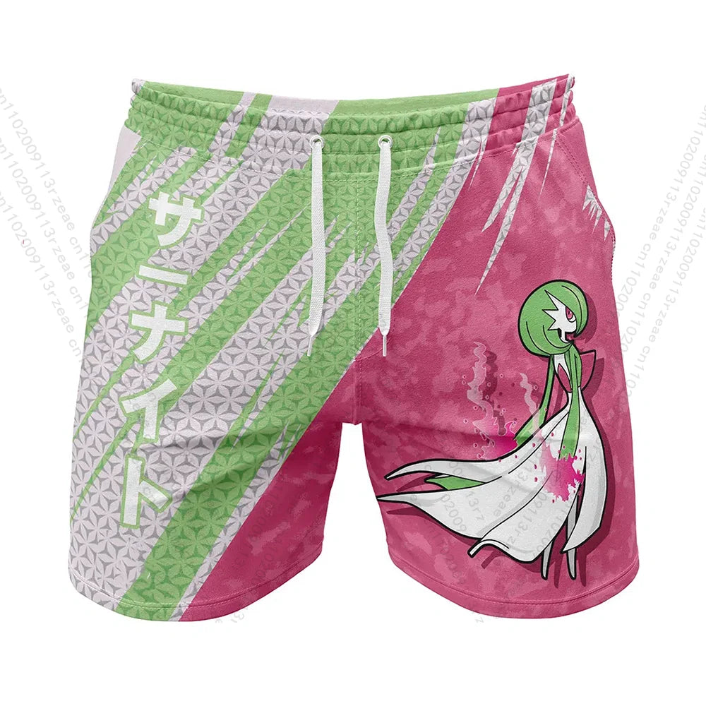 Anime Pokemon Gardevoir Fitness Shorts Men's Boy Cosplay Print Casual Street Breathable Clothes Uniform Gift Toy Print Shorts