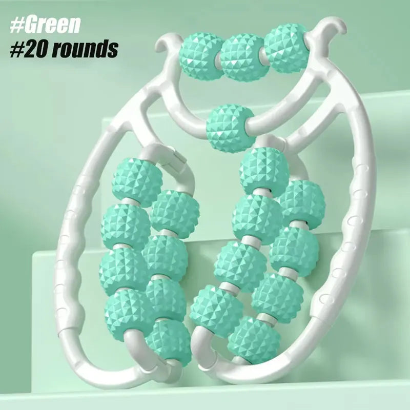 Circular Leg Clamps-360 Degree 20 Wheels Muscle Roller Massager Muscle Roller Neck Arm Leg Muscle Relax Massager Sports Yoga