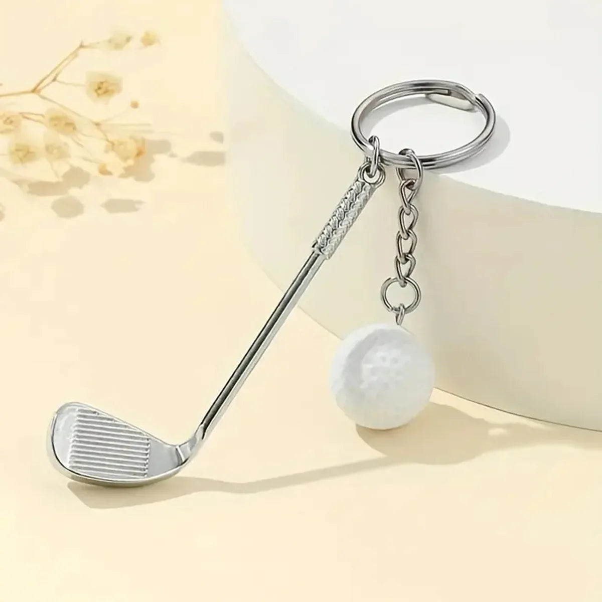 Golf Ball Key Chain Top Grade Metal Keychain Car Key Chain Key Ring Sporting Goods Sports Gift for Man Souvenir Ball Key Ring