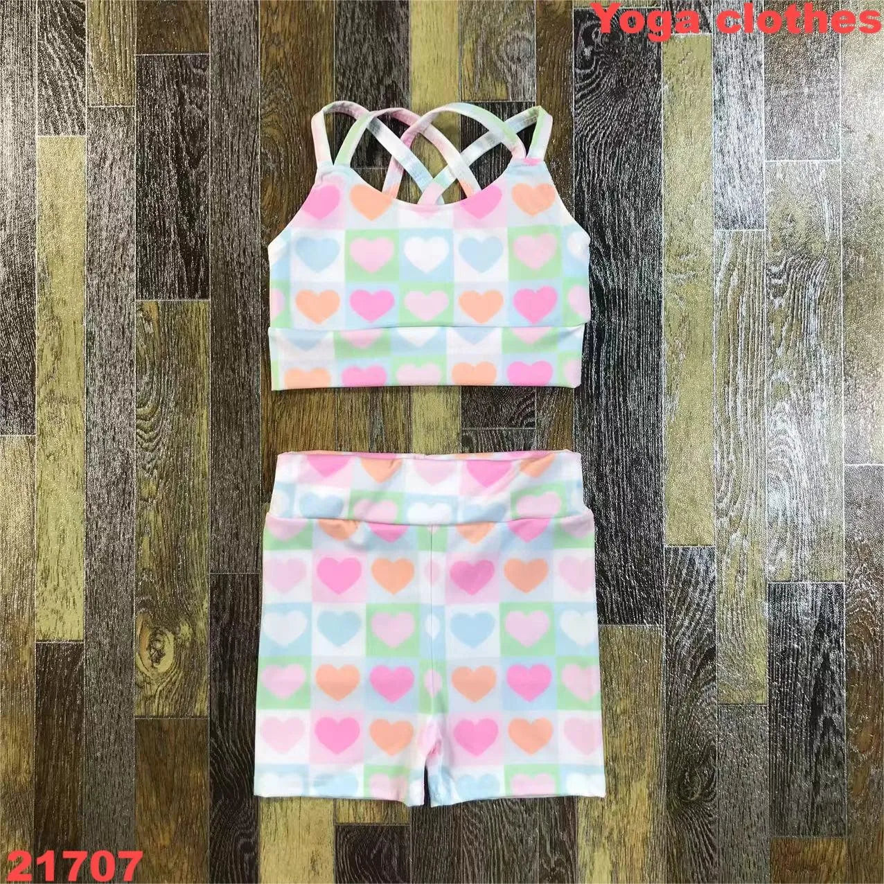 BABY Gym Yoga sets for Girls Yoga vest shorts clothes 1 to 8 years children clothes cotton comfortable fitness special