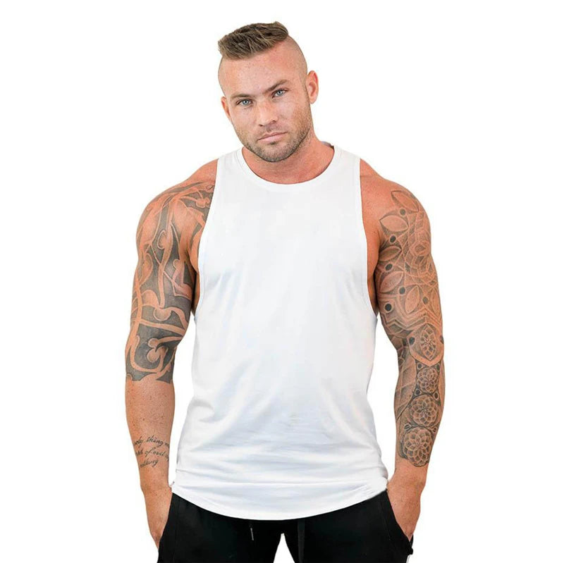 New Cotton Gym Tank Tops Men Sleeveless Tank tops For Boys Bodybuilding Clothing Undershirt Fitness Stringer workout Vest