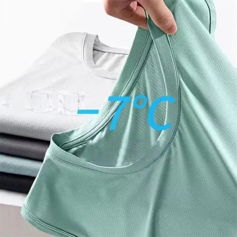 Men Breathable Loose Tee Summer Sleeveless T-Shirt Boys Sports Tank Top Unisex Casual Quick Drying Vest Cool Fitness Clothing