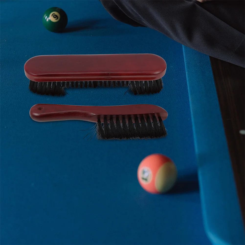 2 Pcs Cleaning Brush Set For Table Pool Supplies Tools Snooker Balls Accessories With Wood Handle Pvc Bristles Entertainment