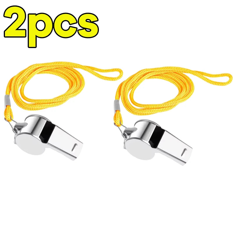 Stainless Steel Whistle with Lanyard Outdoor Professional Referee Super Loud Whistle Cheerleader Sporting Goods for Training