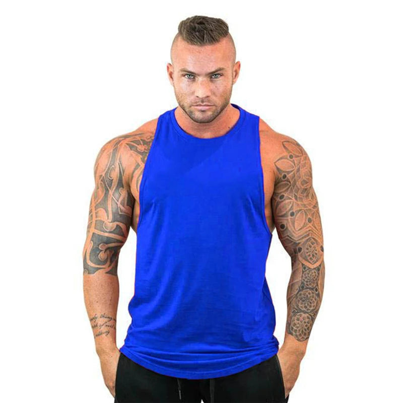 New Cotton Gym Tank Tops Men Sleeveless Tank tops For Boys Bodybuilding Clothing Undershirt Fitness Stringer workout Vest