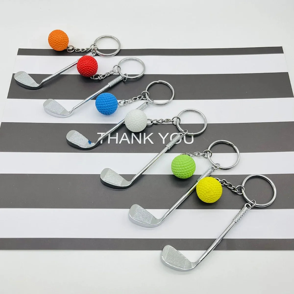 Golf Ball Key Chain Top Grade Metal Keychain Car Key Chain Key Ring Sporting Goods Sports Gift for Man Souvenir Ball Key Ring