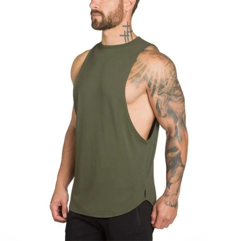 Muscleguys Cotton Gym Tank Tops Men Sleeveless Tanktop For Boys Bodybuilding Clothing Undershirt Fitness Stringer Workout Vest
