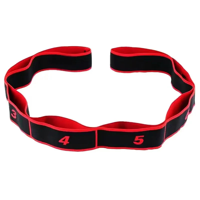 8 Section Style Dance Resistance Band Yoga Stretching Pilates Fitness Digital Elasticity Elastic Stretch Training Tension Belt