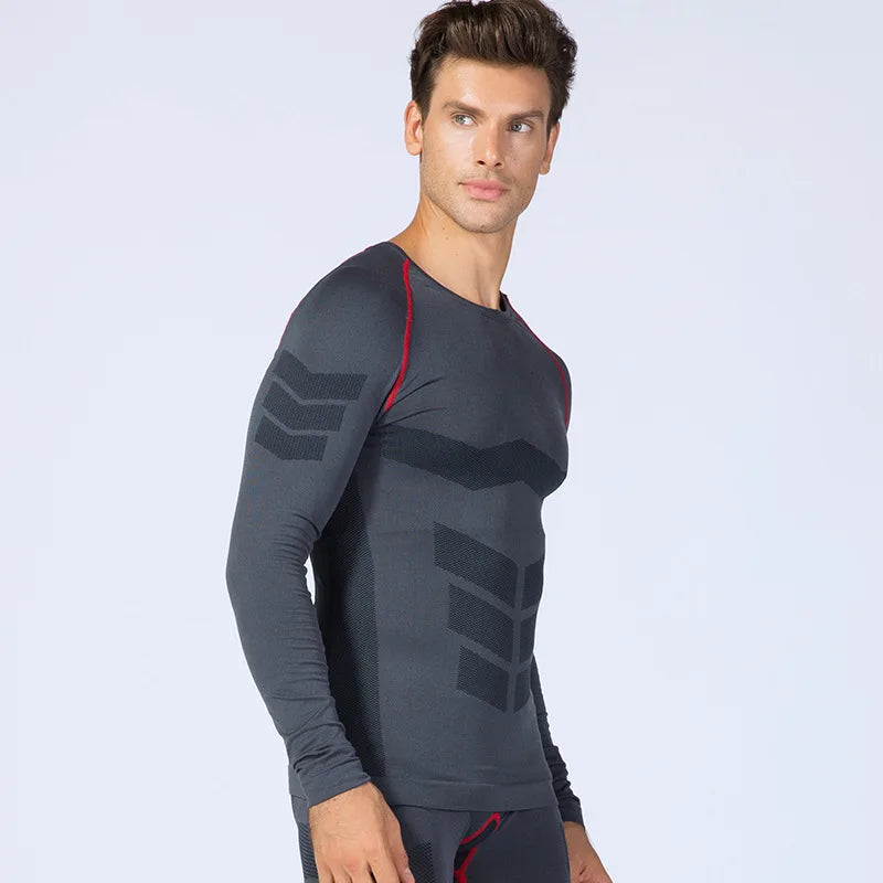 Men's PRO Fitness Clothing Sports Running Training Clothes Quick-Drying Sweat-wicking Compression Boy Tights Long Sleeves Top