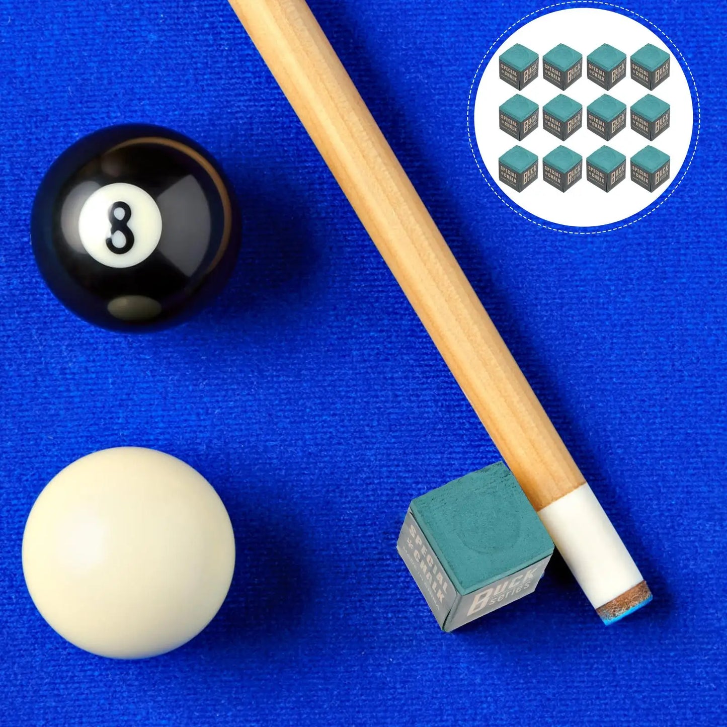 12pcs Pool Chalk A Grade Smooth Surface No Clump Flake Cue Stick Wiping Powder Billiards Accessories For Table Balls Cue Tips