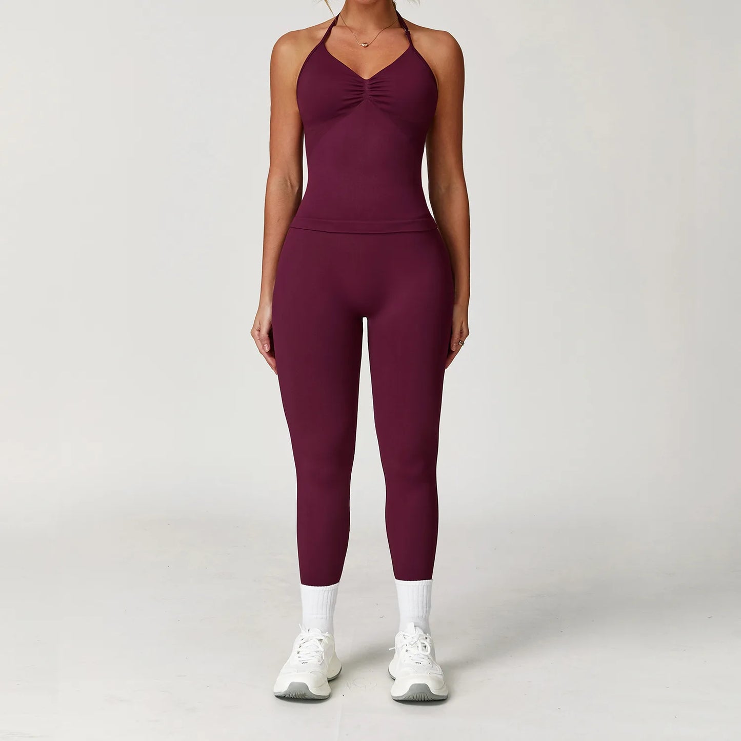 2 Pieces Women's Tracksuit Yoga Set Workout Sportswear Gym Clothing High Waist Leggings Fitness Shorts Push Up Bras Sports Suits