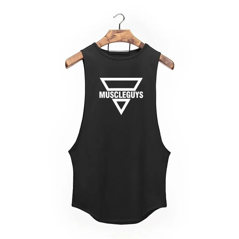 Muscleguys Cotton Gym Tank Tops Men Sleeveless Tanktop For Boys Bodybuilding Clothing Undershirt Fitness Stringer Workout Vest