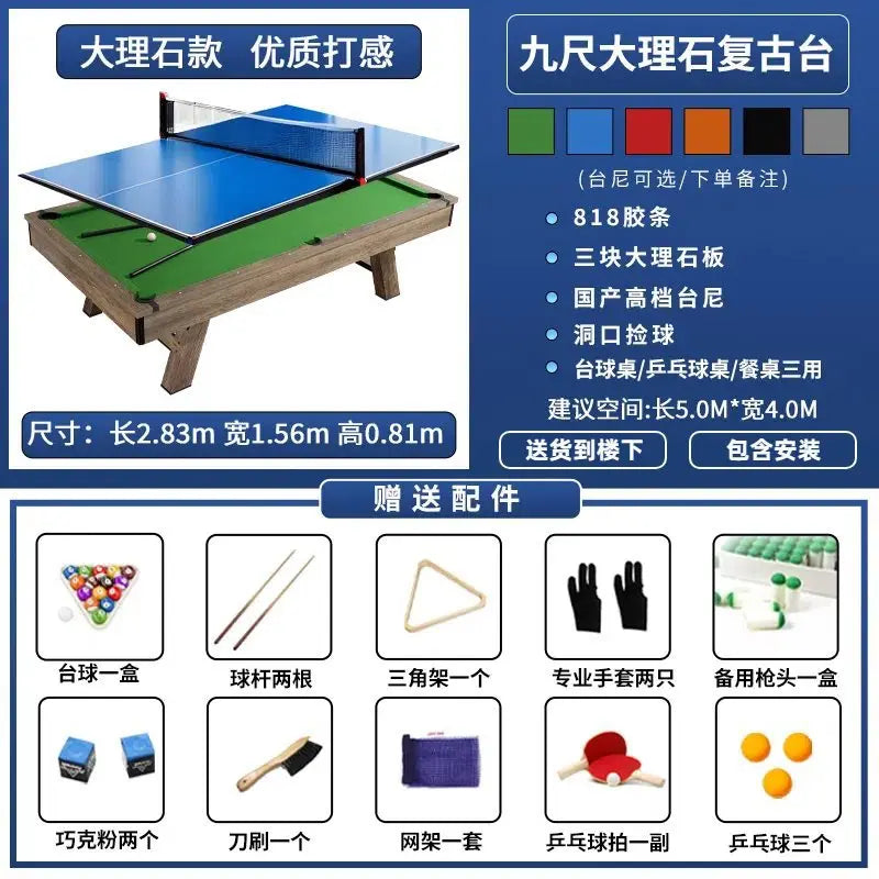 Professional 7ft Folding Pool Table, MDF Board & Waterproof Felt for Home/Bar, 24H Shipping + Free Accessories Kit
