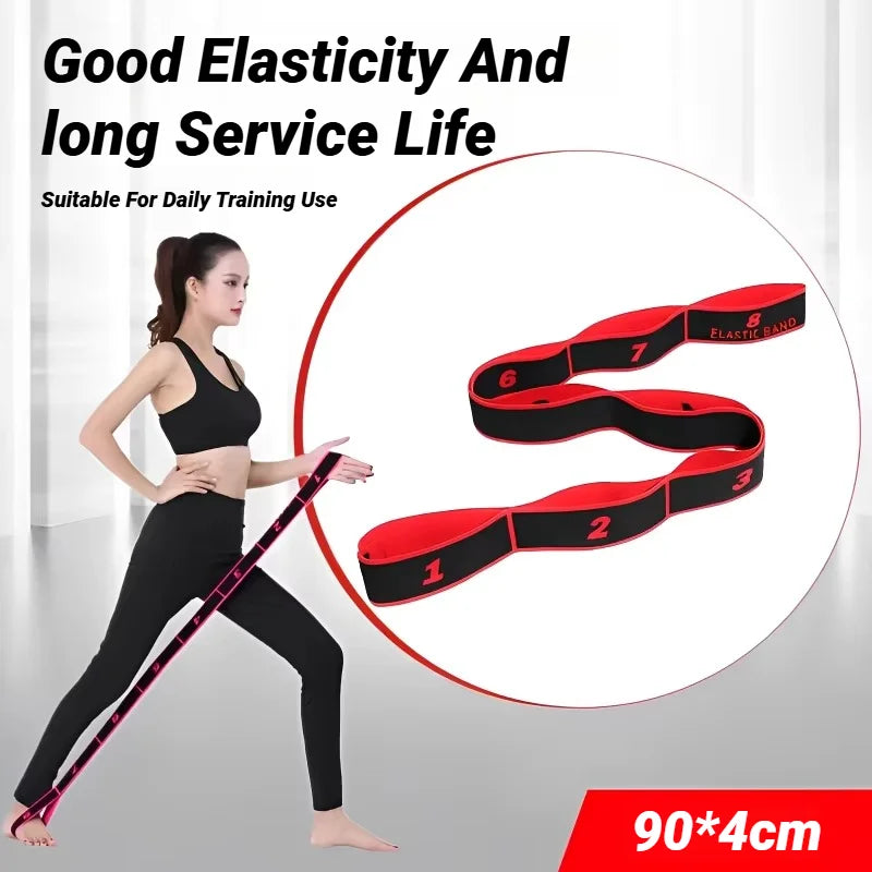 8 Section Style Dance Yoga Stretching Belt Pilates Fitness Tension Digital Elasticity Latin Elastic Stretch Resistance Band