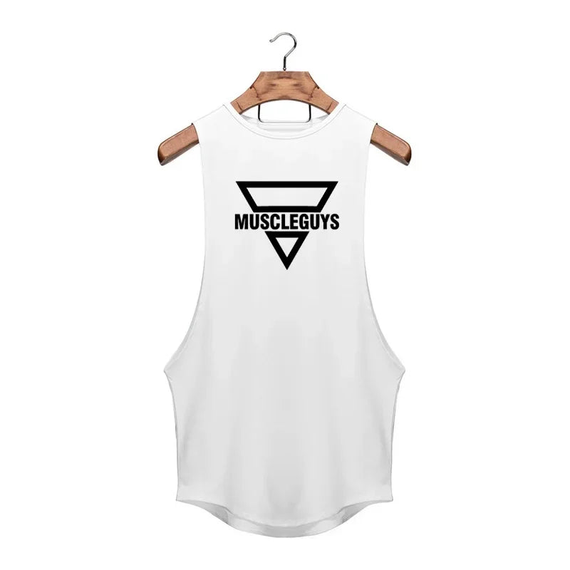 Muscleguys Cotton Gym Tank Tops Men Sleeveless Tanktop For Boys Bodybuilding Clothing Undershirt Fitness Stringer Workout Vest