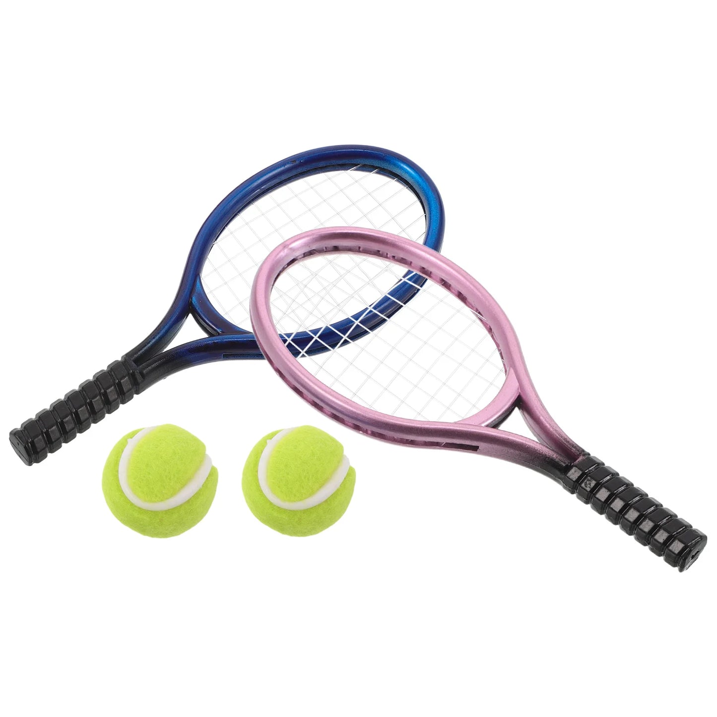 Sporting Goods Mini Tennis Racket Net Child Plastic Dollhouse Miniature Accessories
