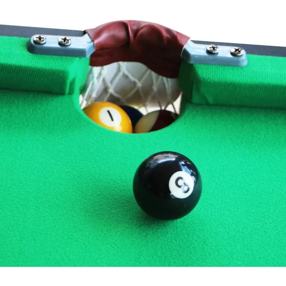 55" Folding Pool Table Set Mini Billiard Table Portable Table Top Snooker Game with All Accessory, Simple Assembly