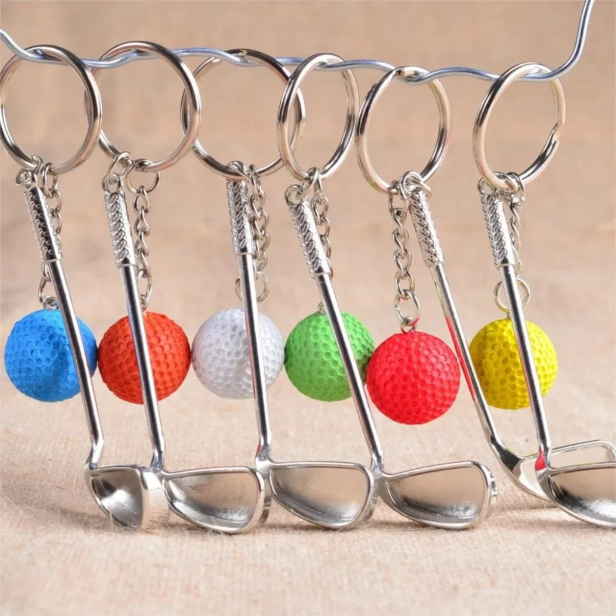 Golf Ball Key Chain Top Grade Metal Keychain Car Key Chain Key Ring Sporting Goods Sports Gift for Man Souvenir Ball Key Ring