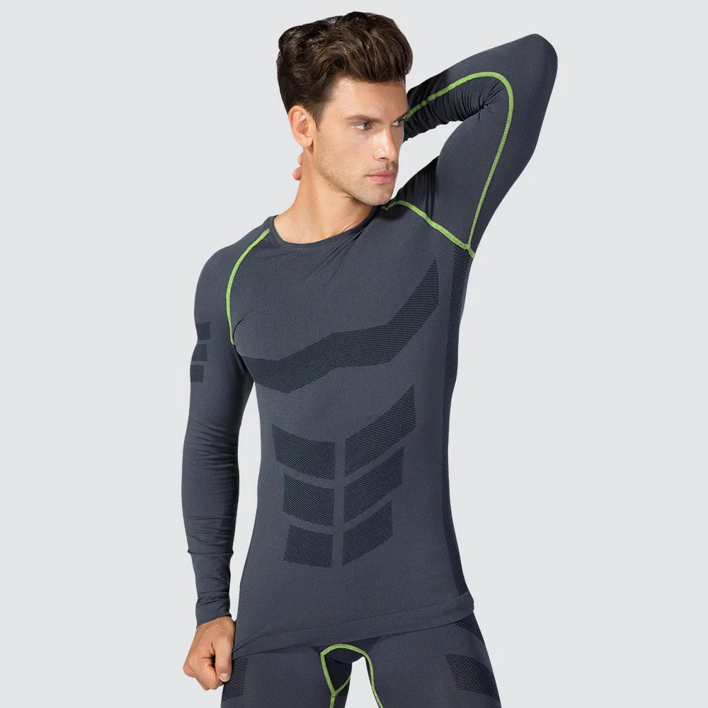 Men's PRO Fitness Clothing Sports Running Training Clothes Quick-Drying Sweat-wicking Compression Boy Tights Long Sleeves Top