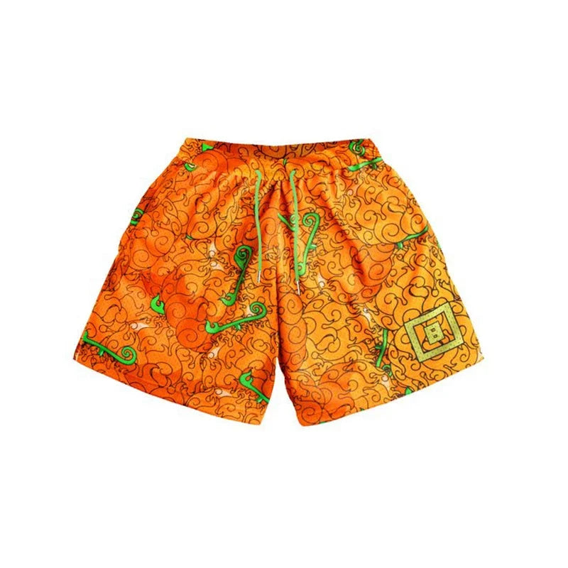ONE PIECE Men's Sports Shorts Beach Bottoms Anime Luffy Quick Dry Workout Training Gym Fitness Jogging Pants Summer Men Shorts