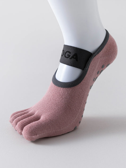 1 pair of women's five finger socks, professional anti slip yoga socks, Pilates fitness socks