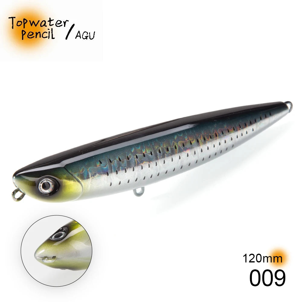 Hunthouse D02 Sparrow Pencil Surface Fishing Lure Topwater Stickbaits 90/120mm 11.5/26g Top Walkers pesca For Bass Tackle LW519