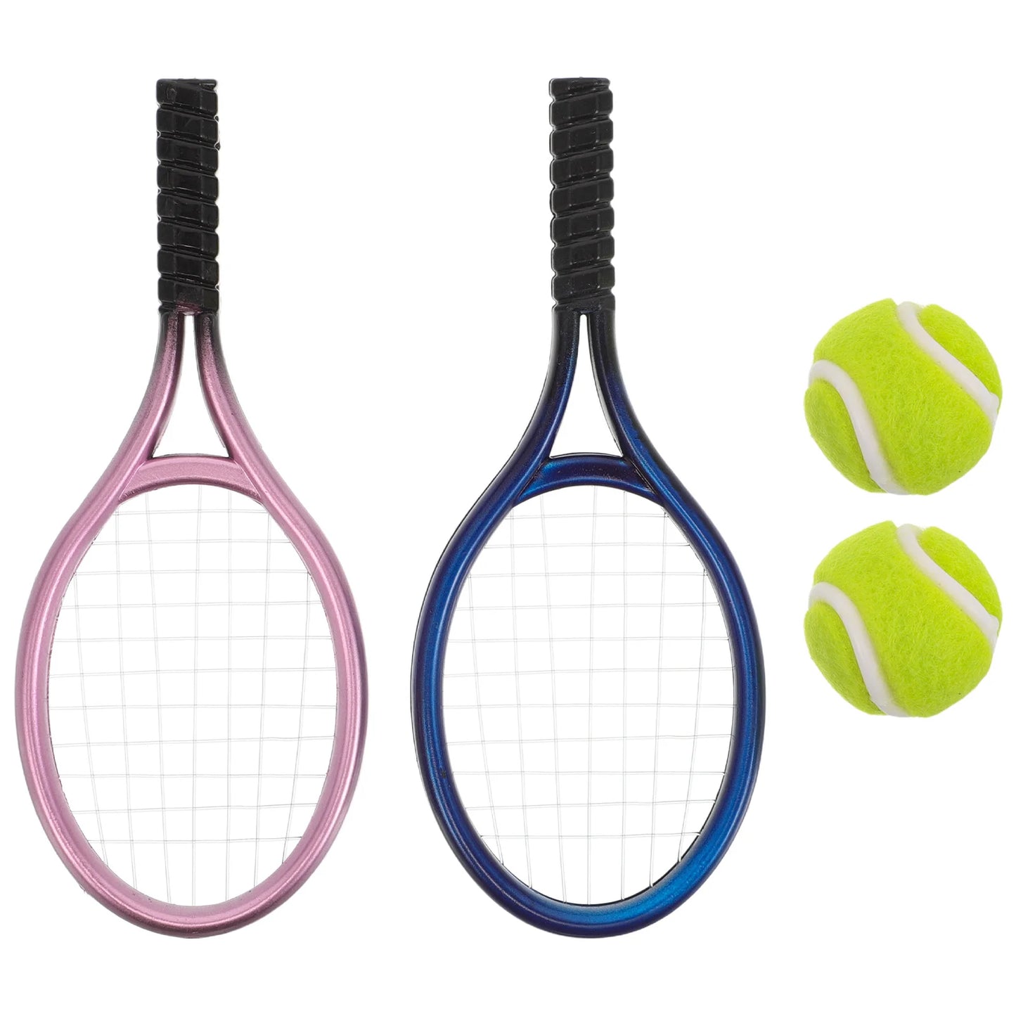 Sporting Goods Mini Tennis Racket Net Child Plastic Dollhouse Miniature Accessories