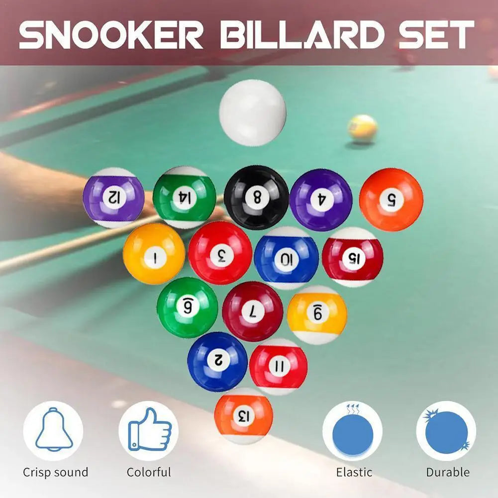 Children Mini Billiards Table Balls Set Resin Small Pool Cue Balls Full Set Snooker & Billiard Accessory