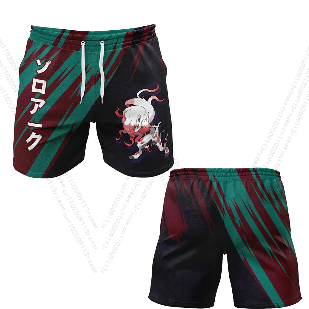 Anime Pokemon Zoroark Fitness Shorts Men's Boy Cosplay Print Casual Street Breathable Clothes Uniform Gift Toy Print Shorts
