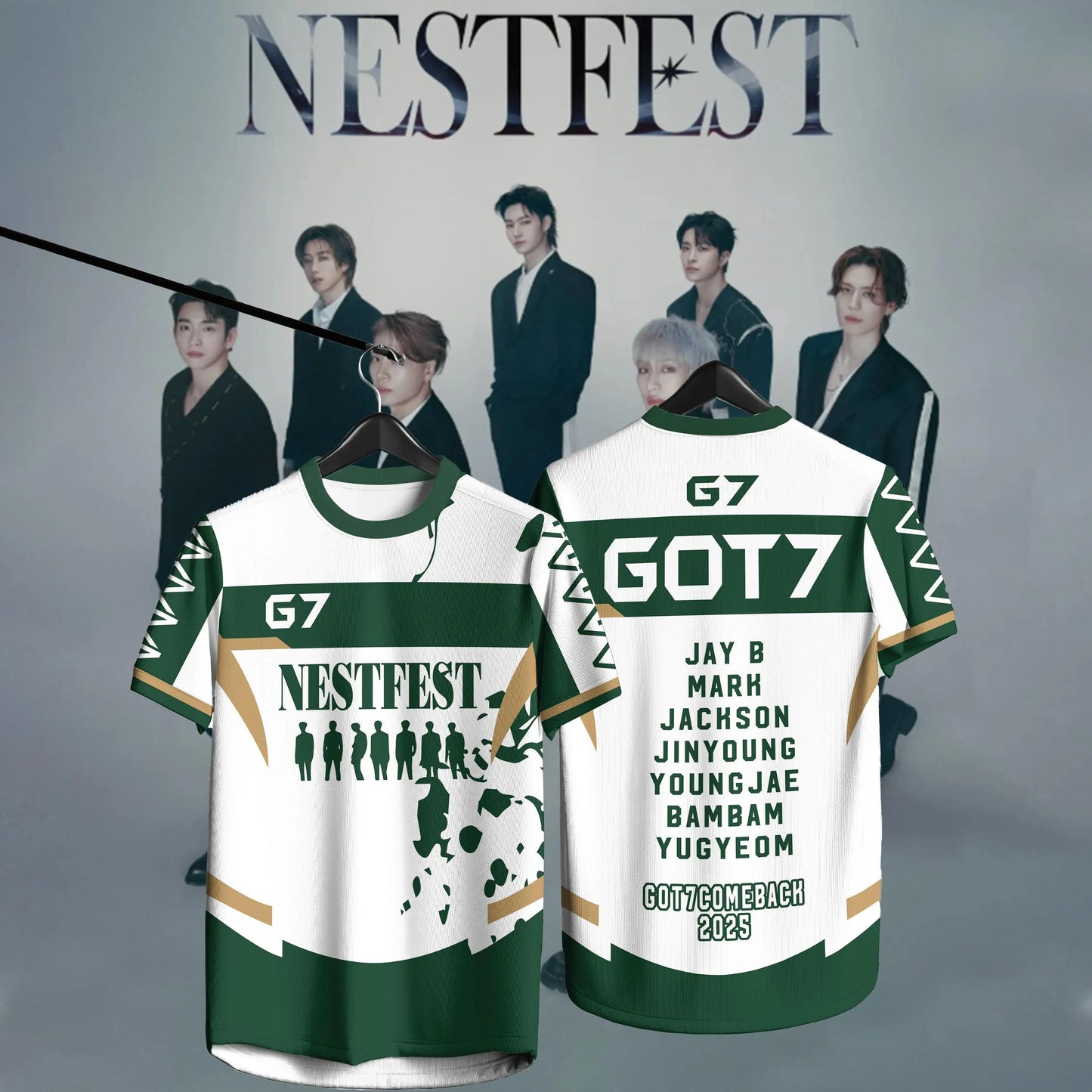 Korean boy band GOT7 Summer Men's T-Shirt Breathable Tennis T-Shirt Tshirt Sweat Absorption Fitness Outdoors Men's clothing tops