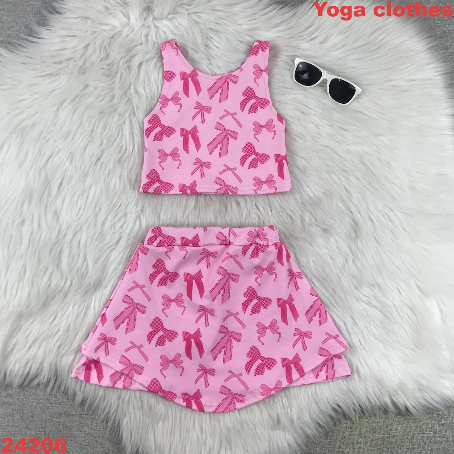 Girls Baby Sportswear Yoga Baseball Team Outfit Blue Star Sleeveless Dress Shorts Set - Kids Fitness Clothes Toddler Athletic