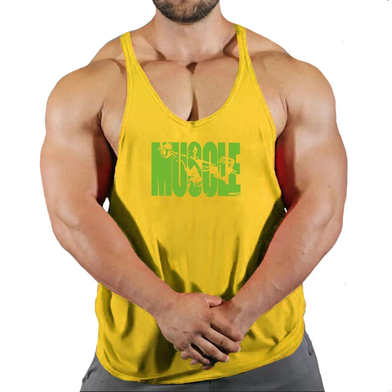 Muscle Guys Cotton Gym Tank Tops Men Sleeveless Tank Tops For Boys Bodybuilding Clothing Undershirt Fitness Stringer Vest