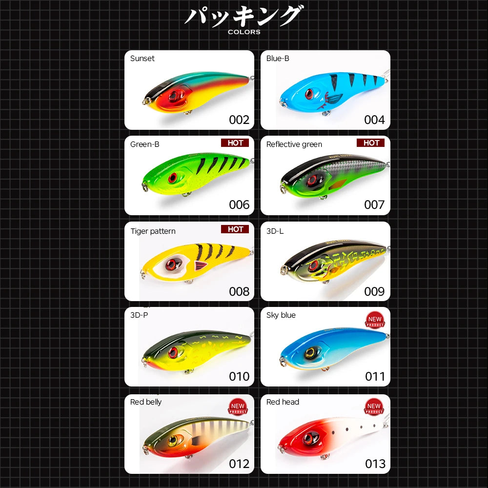 Hunthouse Jerkbait Fishing Lure Loud Sound Pencil Baits Pike Lure Slow Sinking Artificial 115mm145mm Wobblers Pesca Leurre Perch