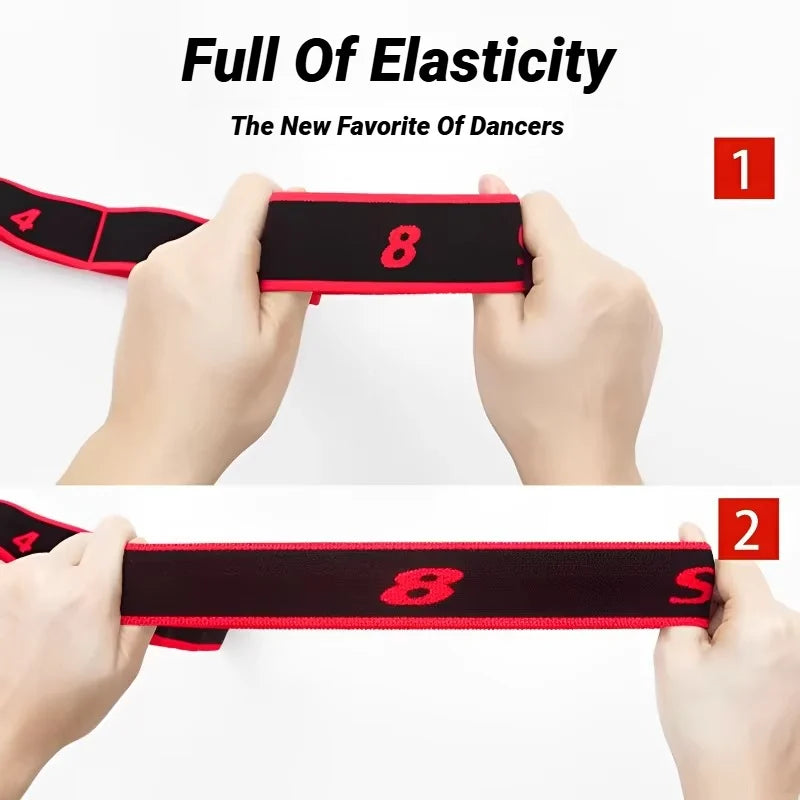 8 Section Style Dance Yoga Stretching Belt Pilates Fitness Tension Digital Elasticity Latin Elastic Stretch Resistance Band