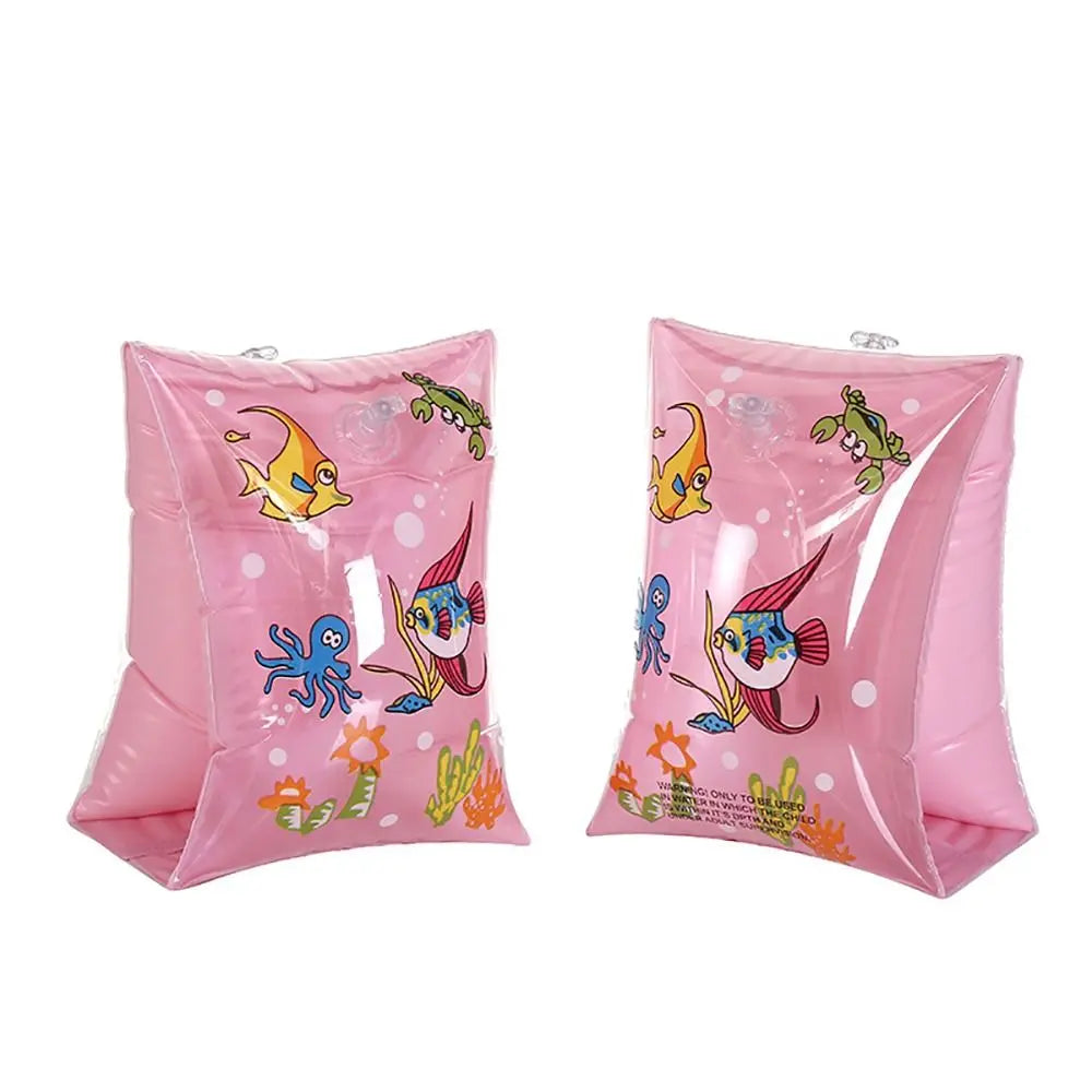 2x Reusable Comfortable To Wear Inflatable Arm Bands Thicken PVC Sporting Goods Swimming Arm Bands Float Bands Kids Adults