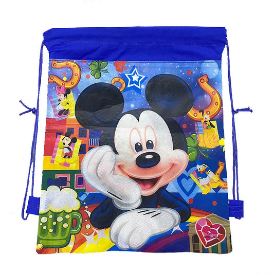 Disney Cute Anime Mickey Drawstring Backpack Bag Children Toy Sporting Goods Stationery Minnie Storage Kid Birthday Gift