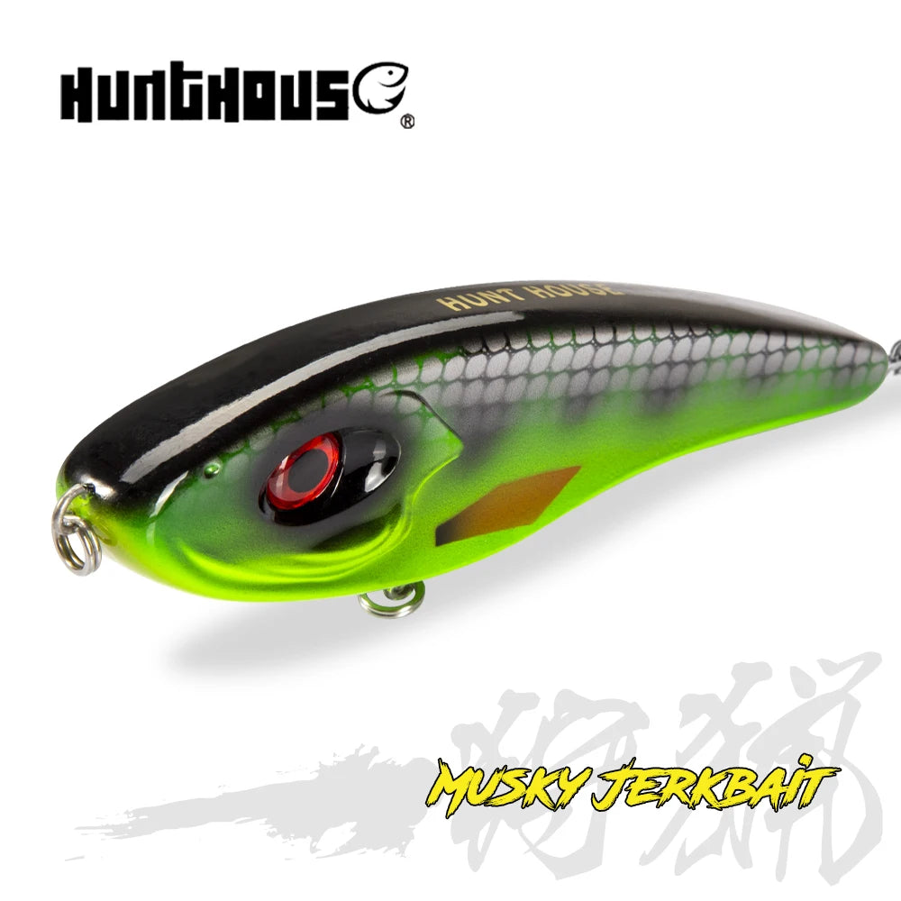 Hunthouse Jerkbait Fishing Lure Loud Sound Pencil Baits Pike Lure Slow Sinking Artificial 115mm145mm Wobblers Pesca Leurre Perch