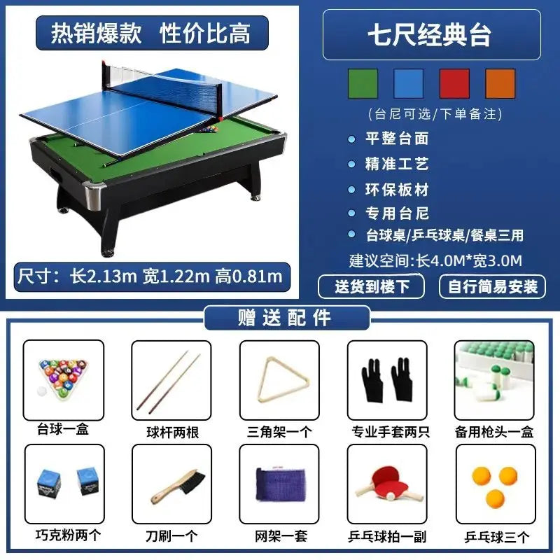 Professional 7ft Folding Pool Table, MDF Board & Waterproof Felt for Home/Bar, 24H Shipping + Free Accessories Kit