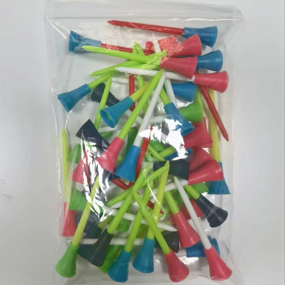 50pcs Golf Tees Rubber Holder 8.3cm Durable Sporting Goods Golf Auxiliary Accessories SJT01