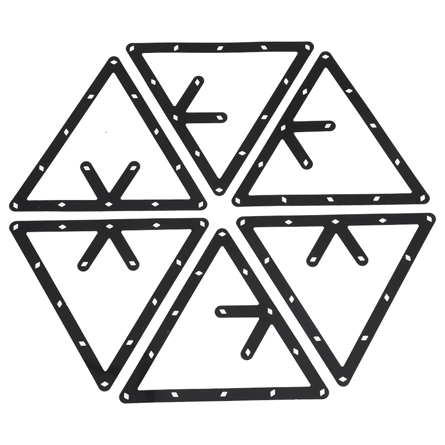 ZK30 6Pcs/Set Billiard Rack Black Triangle Ball Holder Positioning Billiard Table Pool Cue Accessory