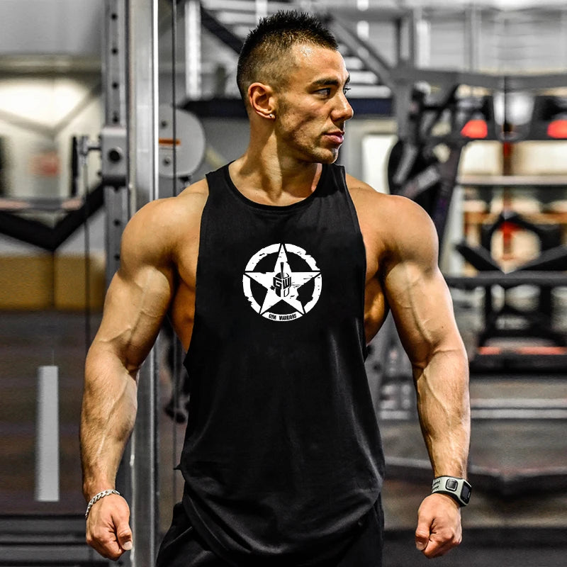 Gym Warriors Cotton Gym Tank Tops Men Sleeveless Tanktops For Boy Bodybuilding Clothing Undershirt Fitness Stringer workout Vest