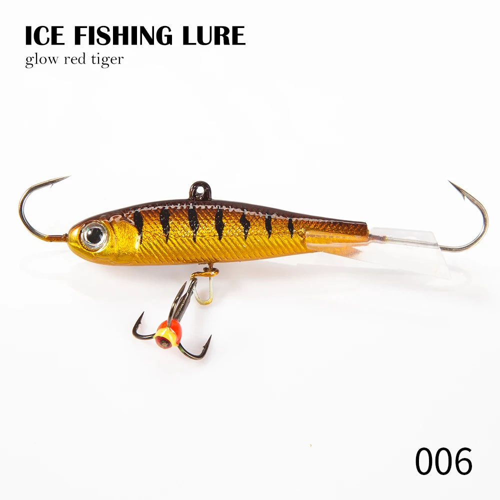 Hunthouse Winter Ice Fishing Lure Jigging 50mm/10g 65mm/19g 75mm/32g Vibration Balance Jig Bait Wobbler For Bass Pike Perch