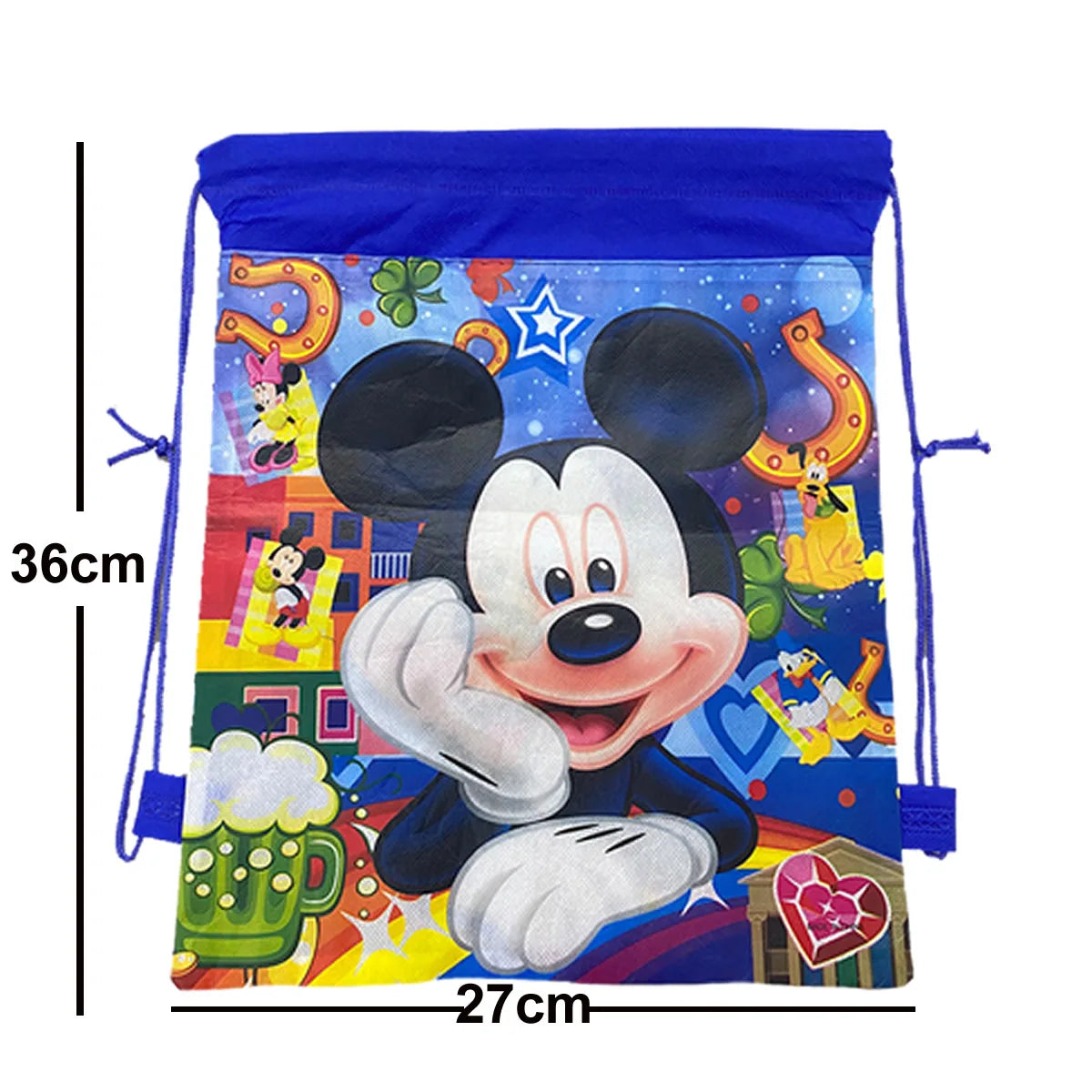 Disney Cute Anime Mickey Drawstring Backpack Bag Children Toy Sporting Goods Stationery Minnie Storage Kid Birthday Gift