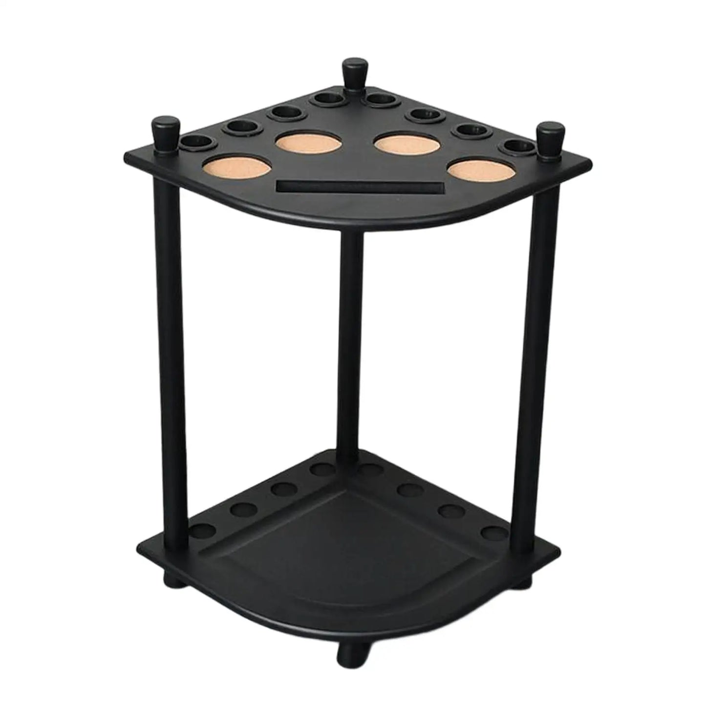 Pool Stick Holder Wood Table Holds 8 Sticks Free Standing Floor Stand with Drink Holder Billiard Room Club Billiards Accessories