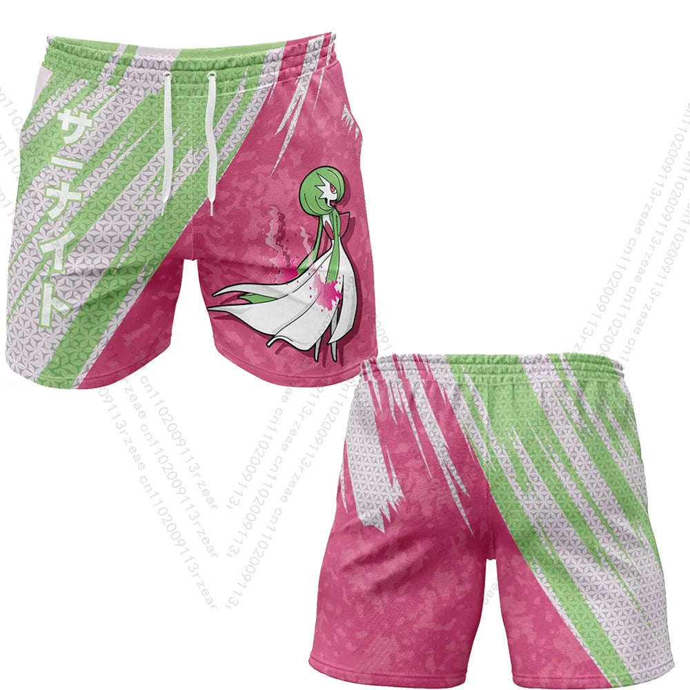 Anime Pokemon Gardevoir Fitness Shorts Men's Boy Cosplay Print Casual Street Breathable Clothes Uniform Gift Toy Print Shorts