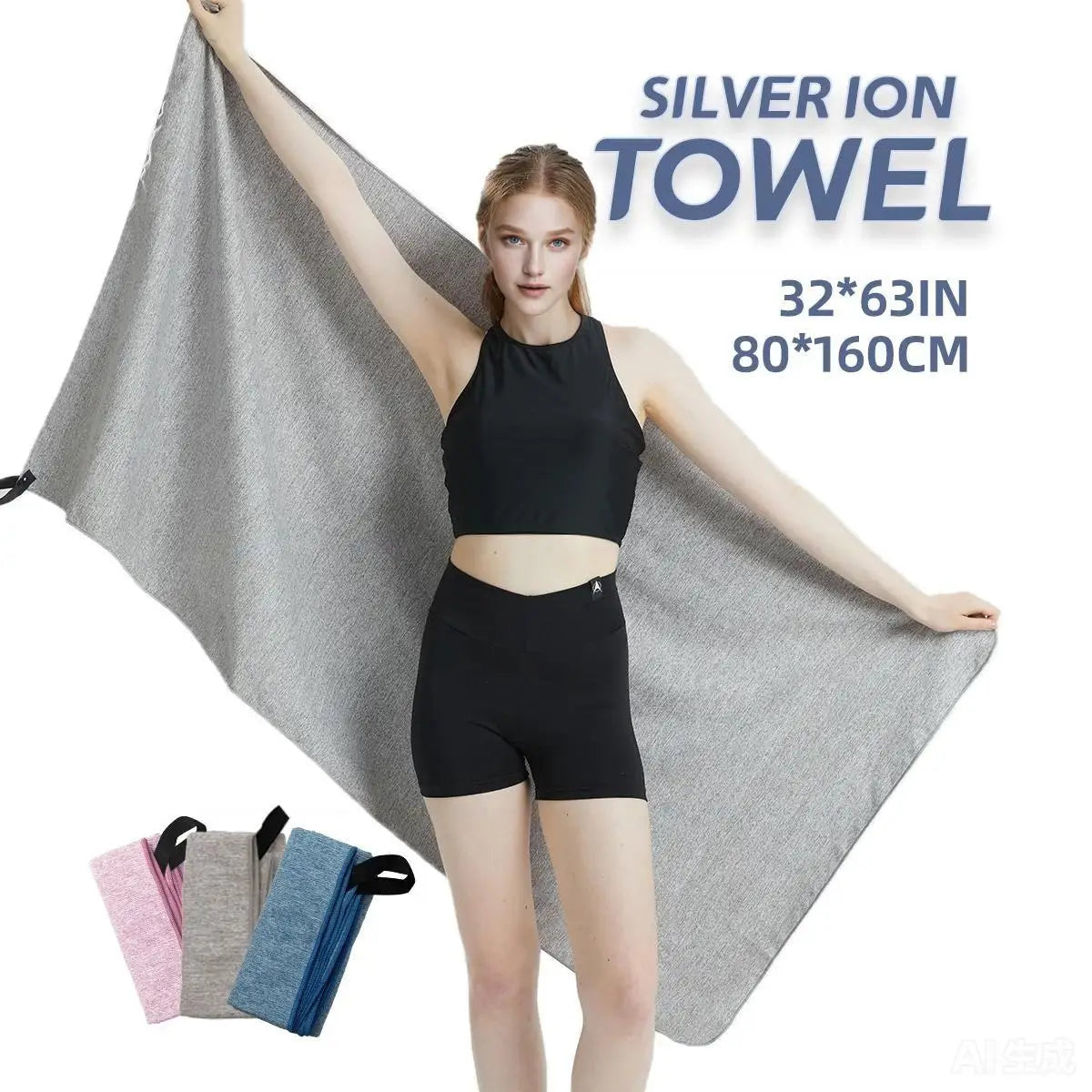 Microfiber Quick Dry Gym Towel Silver Ion Odor Free Fast Drying Workout Towel Absorbent Sweat Wicking for Men Women Fitness Yoga