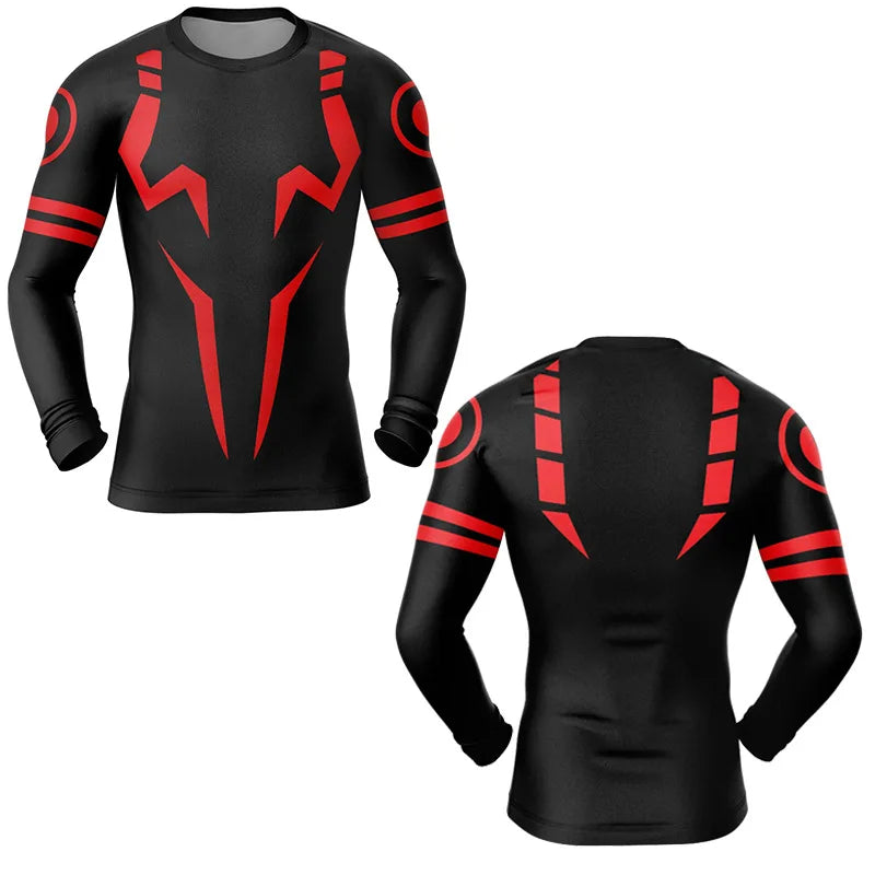 Anime Jujutsu Kaisen T-Shirt 3D Print Ryomen Sukuna Compression Fitness Undershirt Tee Oversized Men Clothing Top Sportswear