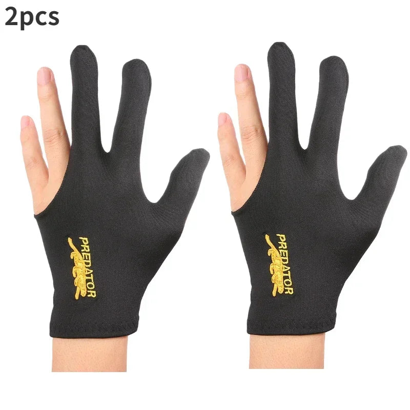 1-10PCS Professional Snooker Billiard Glove Embroidery Left Hand Three Finger Table Ball Smooth Lycra Fabrics Sport Accessories