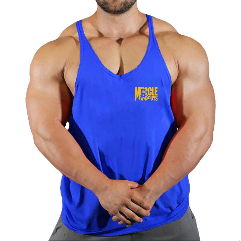 Muscle Guys Cotton Gym Tank Tops Men Sleeveless Tank Tops For Boys Bodybuilding Clothing Undershirt Fitness Stringer Vest